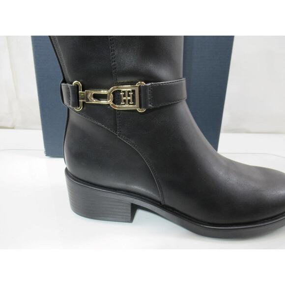 Tommy Hilfiger Size 8 Ionni Casual Tall Knee High Riding Boots Side Zip Black - Picture 6 of 8